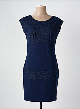 Rochie scurtă mâneci scurte mâneci scurte albastru QUATRE VINGT JOURS femeie