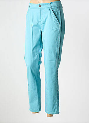 Pantalon chino țesătură poplin mărime normală albastru MISS BY CAPTAIN TORTUE femeie