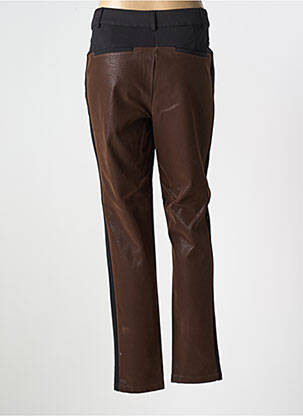 Pantalon chino broderie galoni laterali mărime normală maro TREND BY CAPTAIN TORTUE femeie