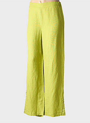 Pantalon drept țesătură crep mărime normală verde CAPTAIN TORTUE femeie