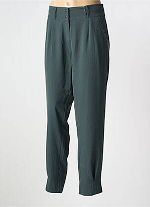 Pantalon drept țesătură crep mărime normală verde CAPTAIN TORTUE femeie