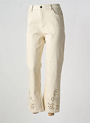 Blugi cu croială dreaptă bej MAISON CAPTAIN femeie