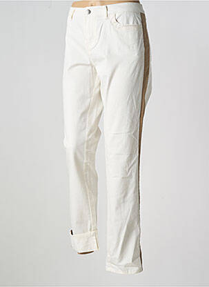 Pantalon slim țesătură poplin mărime normală bej TREND MISS CAPTAIN TREND femeie