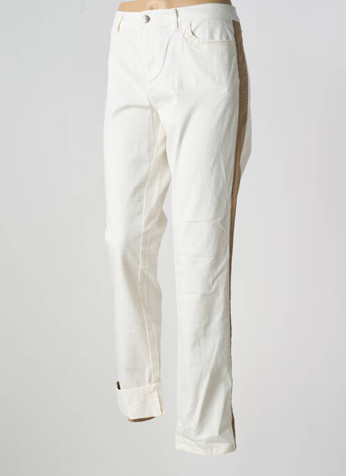 Pantalon slim țesătură poplin mărime normală bej TREND MISS CAPTAIN TREND femme