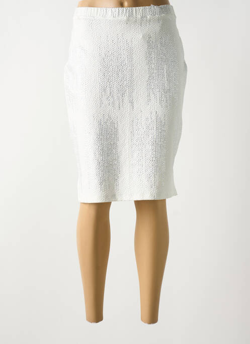 Fustă midi alb FRANCE RIVIERE femeie