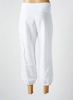 Pantalon trei sferturi talie elastică mărime normală alb MERI & ESCA femeie