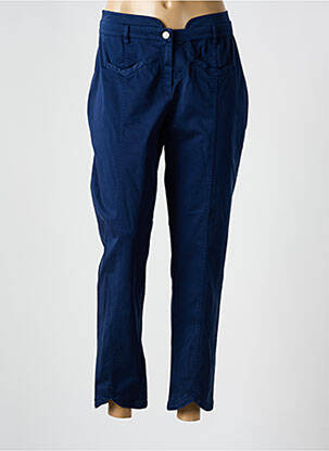 Pantalon 7/8 țesătură poplin mărime normală albastru GUY DUBOUIS femeie
