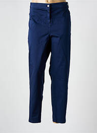 Pantalon slim țesătură poplin mărime normală albastru GUY DUBOUIS femme
