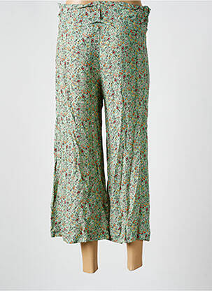 Pantalon 7/8 talie înaltă talie înaltă verde COULEURS DU TEMPS femeie