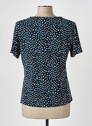 Tricou serigrafie flockată mâneci scurte albastru GUY DUBOUIS femeie