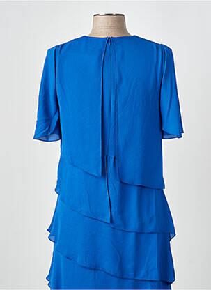 Rochie midi țesătură crep mâneci scurte albastru GREGORY PAT femeie