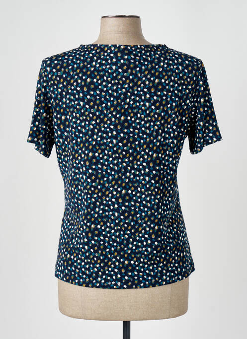 Tricou serigrafie flockată mâneci scurte albastru GUY DUBOUIS femme