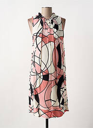 Rochie midi croială fluidă fără mâneci roz COULEURS DU TEMPS femeie