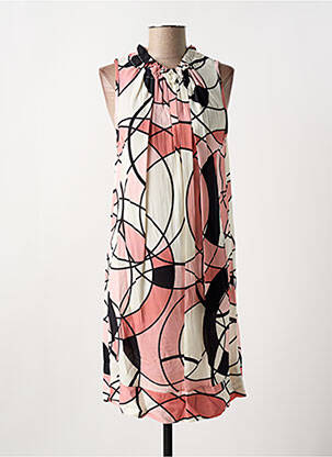 Rochie midi roz COULEURS DU TEMPS femeie