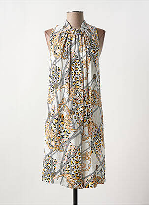 Rochie midi alb COULEURS DU TEMPS femeie