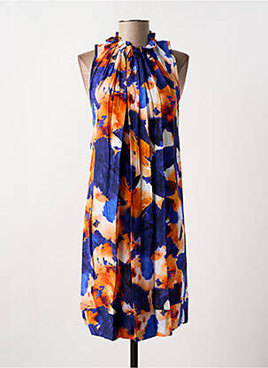 Rochie midi imprimeu floral fără mâneci albastru COULEURS DU TEMPS femeie