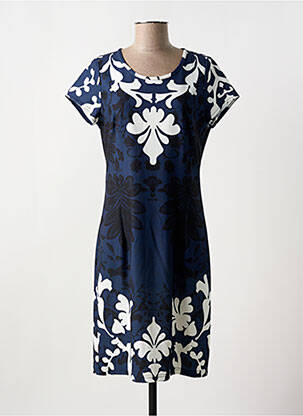Rochie midi imprimeu floral mâneci scurte albastru GREGORY PAT femeie