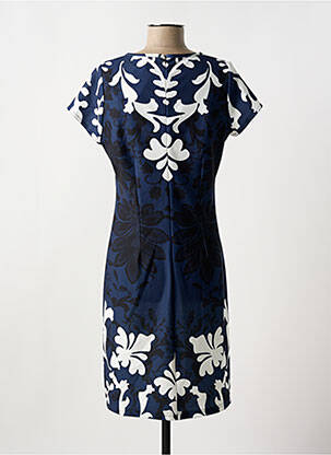 Rochie midi imprimeu floral mâneci scurte albastru GREGORY PAT femeie