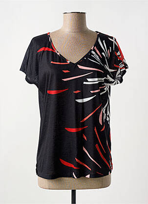 Tricou imprimeu fantezie mâneci scurte negru MERI & ESCA femeie