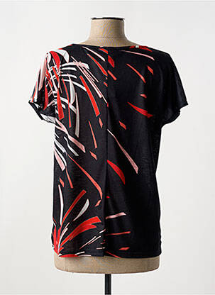 Tricou imprimeu fantezie mâneci scurte negru MERI & ESCA femeie