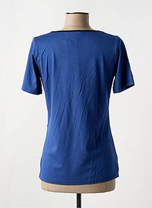 Tricou serigrafie cu strasuri mâneci scurte albastru GUY DUBOUIS femeie