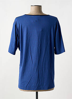 Tricou serigrafie cu strasuri mâneci scurte albastru GUY DUBOUIS femeie