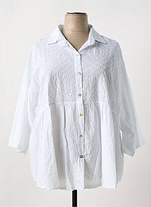 Tunică mâneci lungi alb COULEURS DU TEMPS femeie