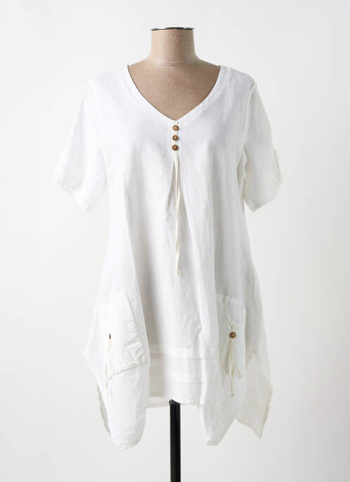 Tunică mâneci scurte alb MERI & ESCA femeie