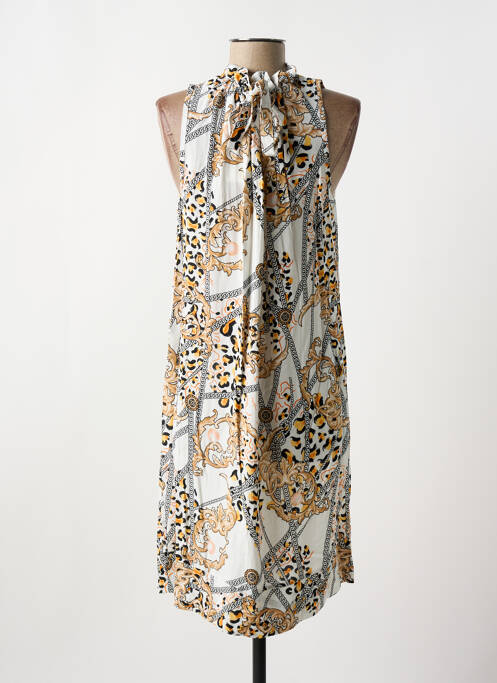 Rochie midi alb COULEURS DU TEMPS femeie