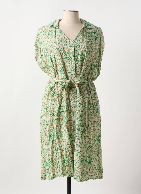 Rochie midi verde COULEURS DU TEMPS femeie