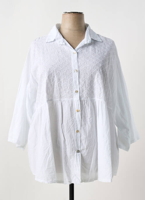 Tunică mâneci lungi alb COULEURS DU TEMPS femeie