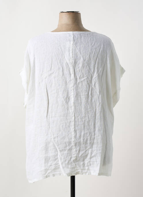 Tunică mâneci scurte alb COULEURS DU TEMPS femeie