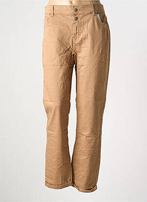 Pantalon drept talie elastică bej CAPTAIN TORTUE femeie