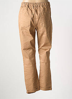 Pantalon drept talie elastică bej CAPTAIN TORTUE femeie