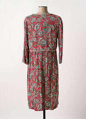 Rochie midi imprimeu floral mâneci 3/4 roșu MISS BY CAPTAIN TORTUE femeie