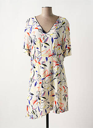 Rochie scurtă mâneci scurte mâneci scurte bej LITTLE MISS BY CAPTAIN TORTUE femeie
