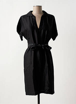 Rochie midi mâneci scurte mâneci scurte negru MAISON CAPTAIN femeie
