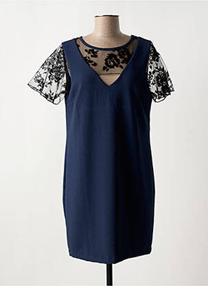 Rochie scurtă mâneci scurte mâneci scurte albastru SIGNATURE BY CAPTAIN TORTUE femeie