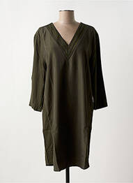 Rochie scurtă croială fluidă mâneci 3/4 verde CAPTAIN TORTUE femeie