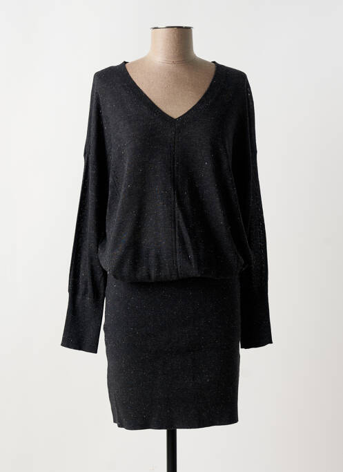 Rochie pulover guler în v mâneci lungi gri MAISON CAPTAIN femme