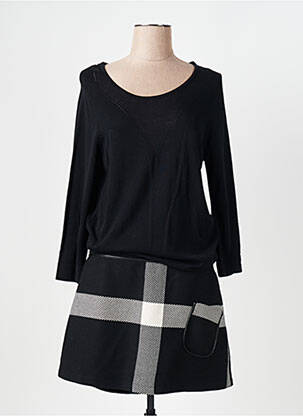 Rochie midi mâneci lungi mâneci lungi negru CAPTAIN TORTUE femeie