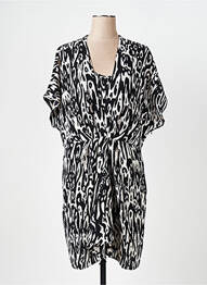 Rochie midi imprimeu fantezie mâneci scurte negru CAPTAIN TORTUE femme