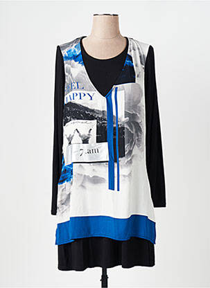 Rochie midi imprimeu fantezie mâneci lungi alb CAPTAIN TORTUE femeie
