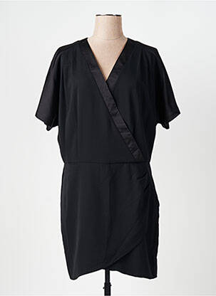 Rochie midi țesătură crep mâneci scurte negru MAISON CAPTAIN femeie