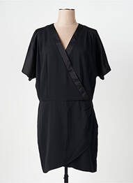 Rochie midi țesătură crep mâneci scurte negru MAISON CAPTAIN femeie