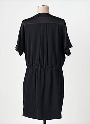 Rochie midi țesătură crep mâneci scurte negru MAISON CAPTAIN femeie