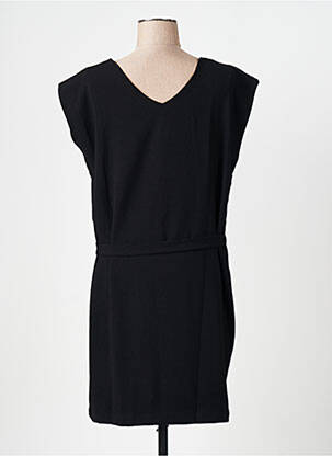 Rochie midi țesătură crep mâneci scurte negru CAPTAIN TORTUE femeie