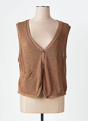 Vestă fără mâneci maro MISS CAPTAIN femeie