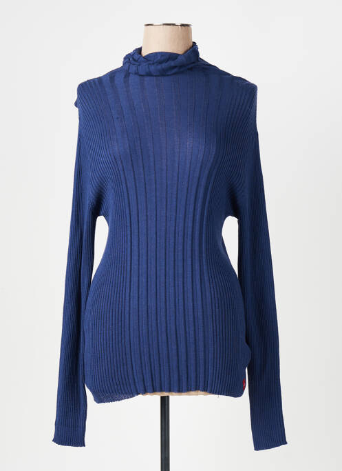 Pulover cu guler înalt albastru MISS CAPTAIN femeie