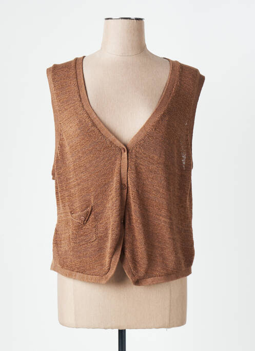 Vestă fără mâneci maro MISS CAPTAIN femeie